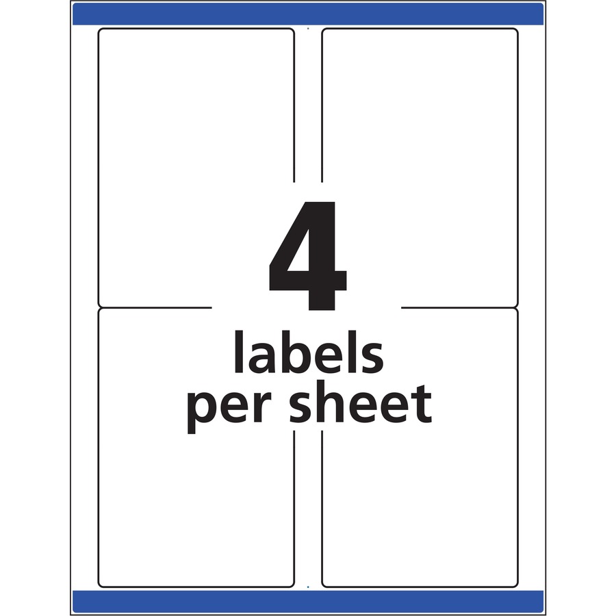 Avery® TrueBlock(R) Shipping Labels, Sure Feed(TM) Technology, Permanent Adhesive, 3-1/2" x 5" , 100 Labels (8168) - 3 1/2" Height x 5" Width - Permanent Adhesive - Rectangle - Inkjet - White - Paper - 4 / Sheet - 25 Total Sheets - 100 Total Label(s)  - Mailing & Address Labels - AVE08168