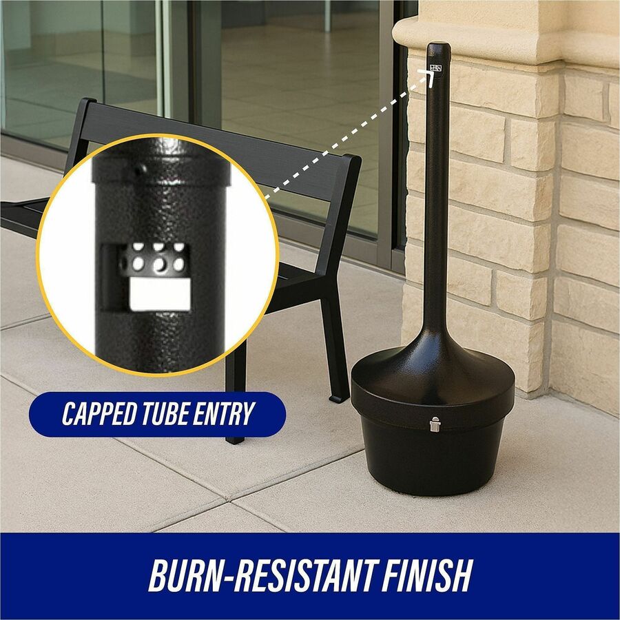 Genuine Joe 4.25 Gal Fire-safe Smoking Receptacle - 4.25 gal Capacity - Fire-Safe, Powder Coated, Weather Resistant, Handle, Sturdy, Durable, Long Lasting - 37" Height x 16" Width - Galvanized Steel - Bronze - 1 Each