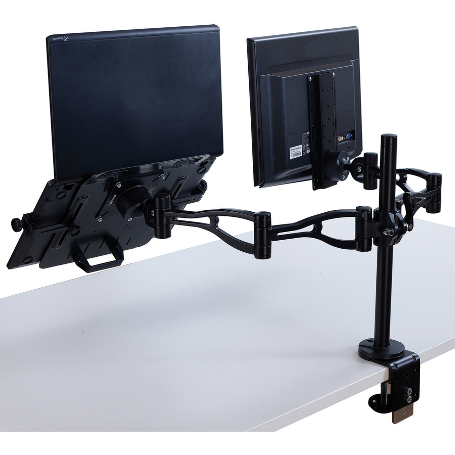 Black Fellowes Desk-Mount Dual Monitor Arm FEL8041701 43859629718 Supports 24 Pounds 