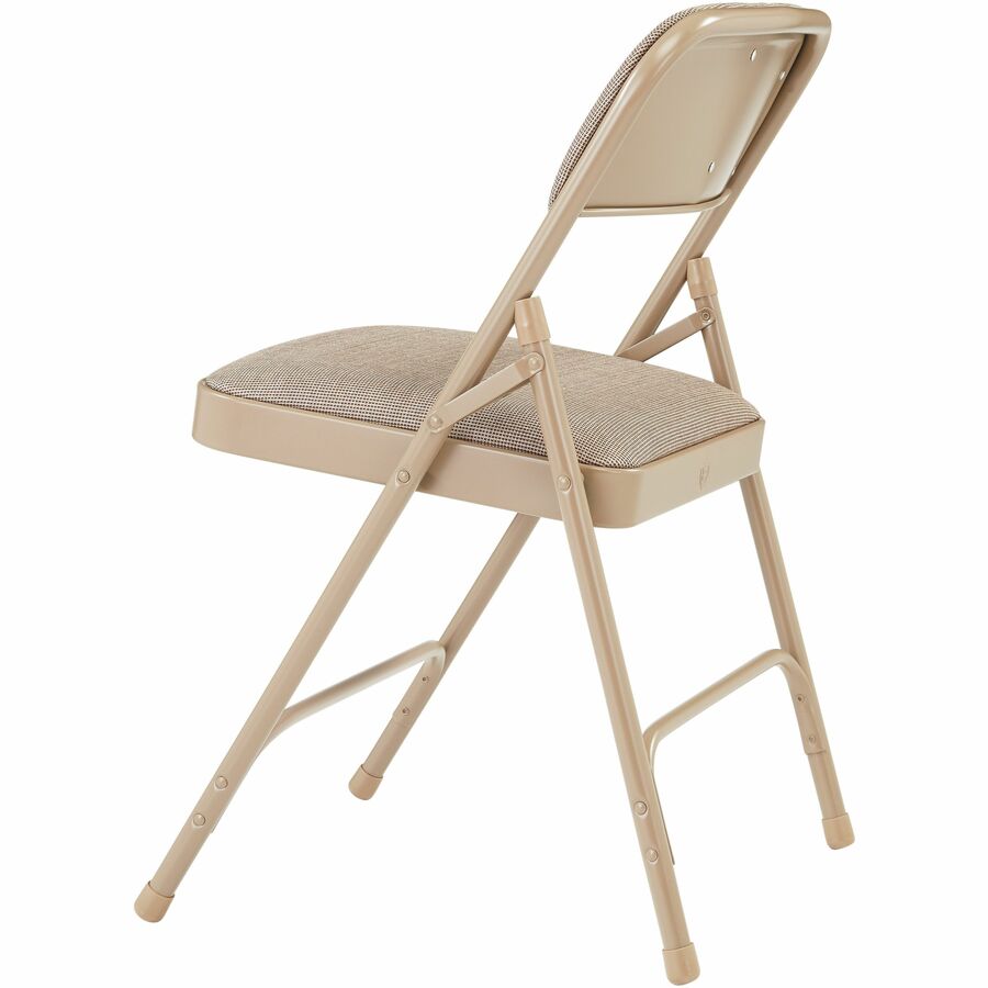 National Public Seating 2200 Series Folding Chair - Café Beige Seat Color - Fabric, High Density Foam (HDF) Seat Material - Café Beige Back Color - High Density Foam (HDF) Back Material - Beige Frame Color - Tubular Steel, Metal Frame Materi