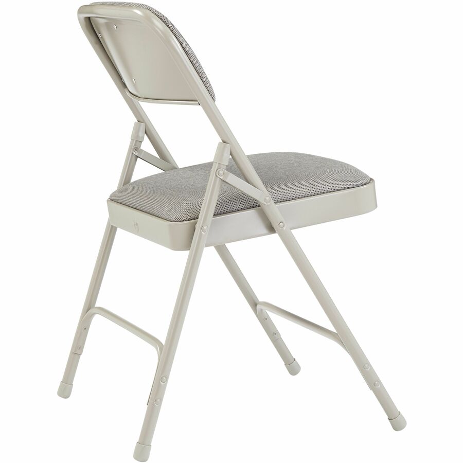 National Public Seating 2200 Series Folding Chair - Graystone Seat Color - Fabric, High Density Foam (HDF) Seat Material - Gray Stone Back Color - High Density Foam (HDF) Back Material - Gray Frame Color - Tubular Steel, Metal Frame Material - Gray Stone 