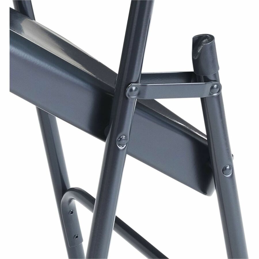 National Public Seating 200 Series All-Steel Folding Chair - Tubular Steel Frame Material - Blue - Steel, Polypropylene - 4 / Carton