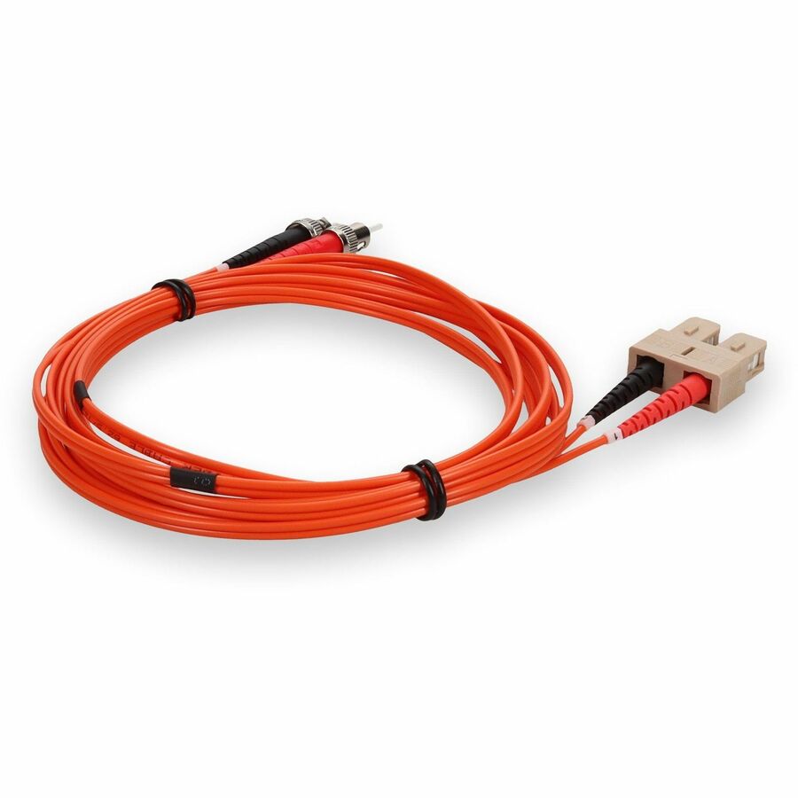 AddOn 3m ST to SC Orange OM1 Duplex OFNR (Riser-Rated) MMF Fiber Patch Cable