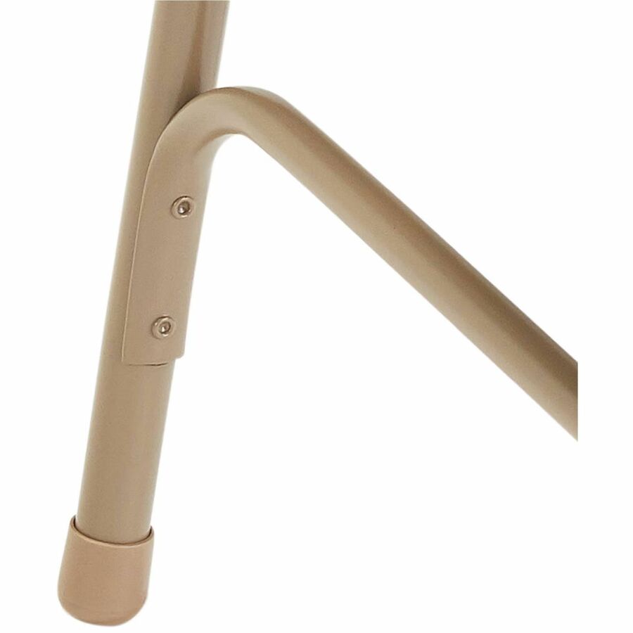 National Public Seating 300 Series All-Steel Folding Chair - Powder Coated Frame Color - Tubular Steel Frame Material - Four-legged Base - Beige - Steel, Polypropylene - 4 / Carton