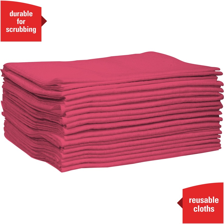 Wypall PowerClean X80 Heavy Duty Cloths Extended Use Cloths - Quarter-fold - For Industry, Rough Surface, Multipurpose - 12" Length x 12.50" Width - 50 / Packet - 200 / Carton - Absorbent, Solvent Resistant, Wet Strength, Strong, Quarter-fold - Red