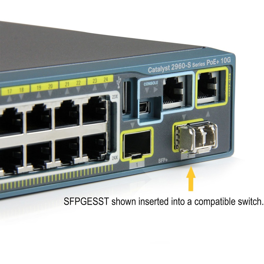 StarTech.com Cisco SFP-GE-S Compatible SFP Module - 1000BASE-SX - 1GE Gigabit Ethernet SFP 1GbE Multimode Fiber MMF Optic Transceiver - Cisco SFP-GE-S Compatible SFP - 1000BASE-SX 1 Gbps - 1GbE Module - 1GE Gigabit Ethernet SFP 850nm - Multi Mode (MMF) Tr