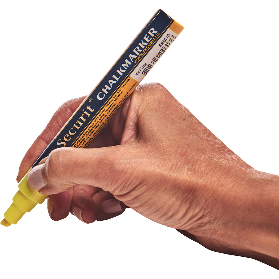 Deflecto Wet Erase Markers - Chisel Marker Point Style - Green, Red, Blue, Yellow - Specialty Markers - DEFSMA510V4