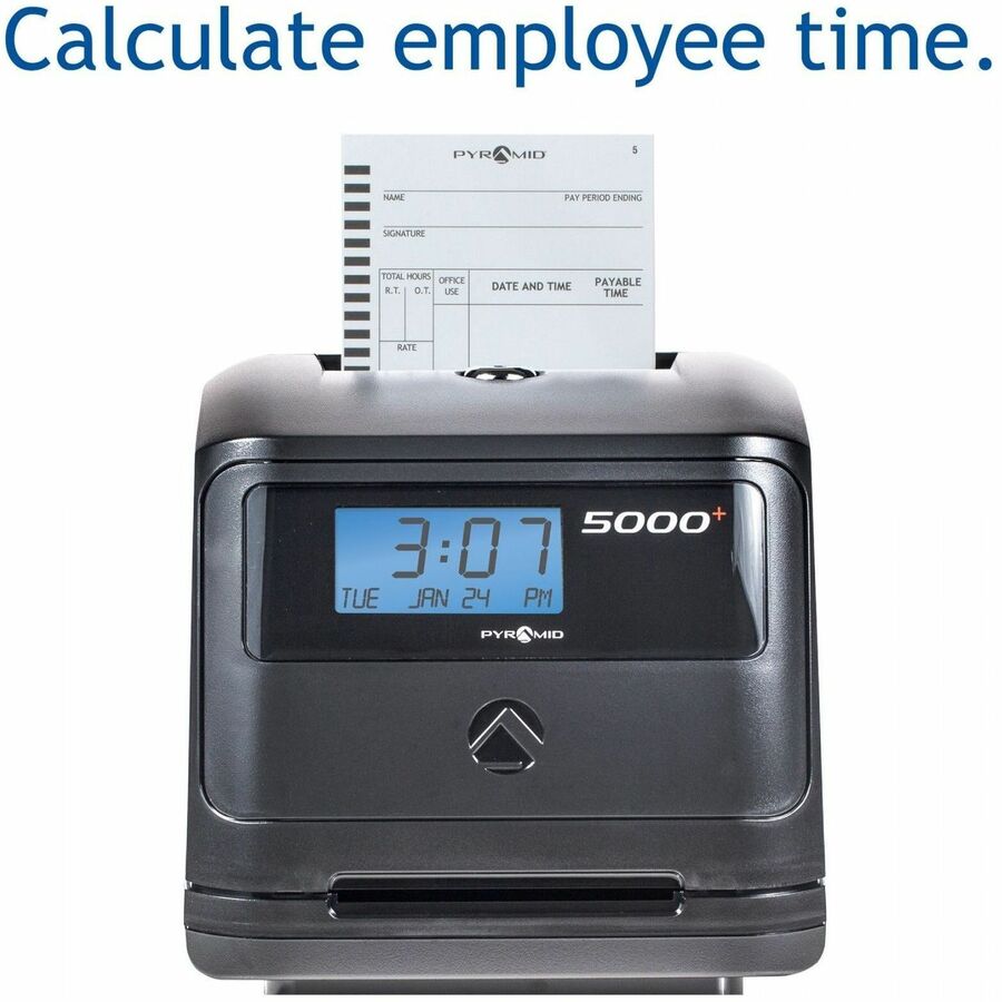 Pyramid Time Systems 5000 Automatic Time Clock - Card Punch/Stamp - 100 Employees - Week, Bi-weekly, Semi-monthly, Month Record Time - Time Clocks & Recorders - PTI5000