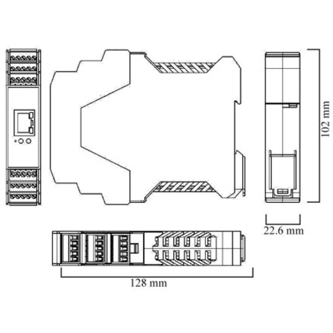 Brainboxes - Ethernet to 8 Digital Inputs and 8 Digital Outputs + RS485 Gateway