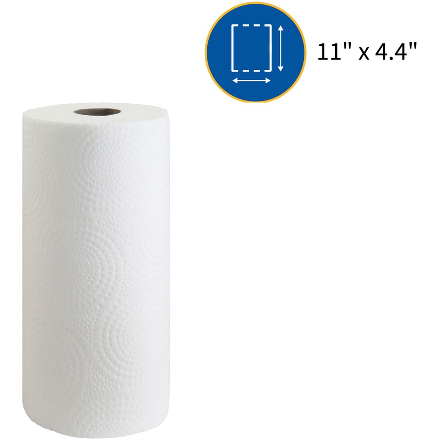 Genuine Joe Kitchen Roll Flexible Size Towels - 2 Ply - 1.63" Core - White - 24 / Carton