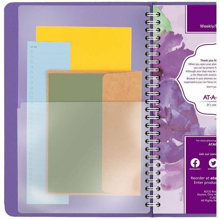 At-A-Glance Beautiful Day Appointment Book Planner - Small Size - Julian Dates - Weekly, Monthly - 13 Month - January 2024 - January 2025 - 8:00 AM to 5:00 PM - Hourly, 7:00 AM to 8:00 PM - Monday - Friday - 1 Week, 1 Month Double Page Layout - 5 1/2" x 8