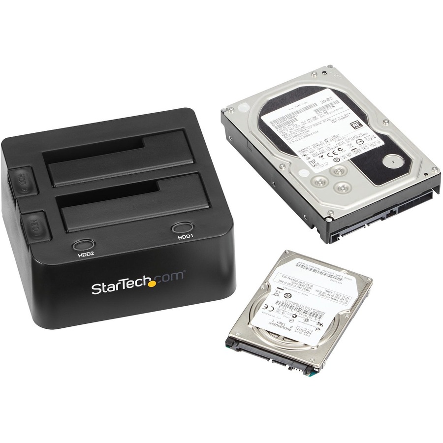 StarTech.com Dual-Bay USB 3.0 to SATA Hard Drive Docking Station, 2.5/3.5" SATA I/II/III, SSD/HDD Dock, USB Hard Drive Bay, Top-Loading