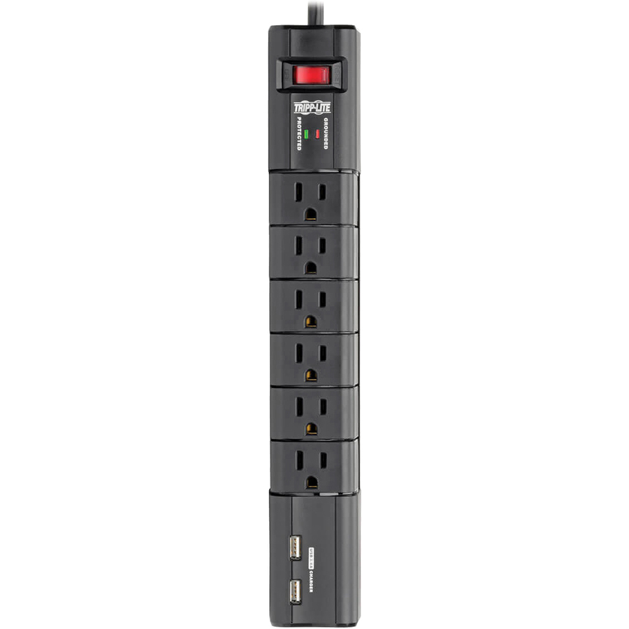 Tripp Lite by Eaton Protect It! Surge Protector with 6 Rotatable Outlets, 8 ft. (2.43 m) Cord, 1080 Joules, 2xUSB Charging ports (3.4A)