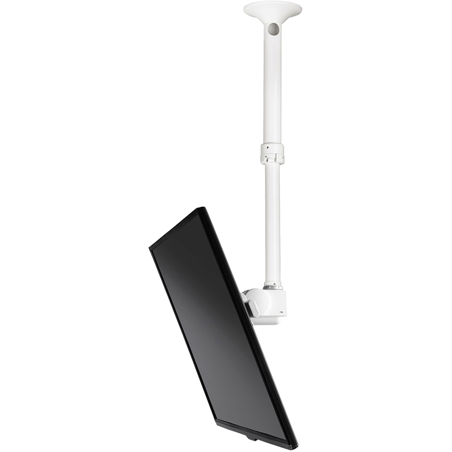 Atdec ceiling mount for large display, short pole - Loads up to 143lb - White - Universal VESA up to 800x500