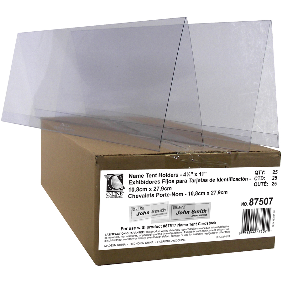 C-Line Laser, Inkjet Tent Card - White - Letter - 8 1/2" x 11" - 160 / Box - Tent & Placement Cards - CLI87527