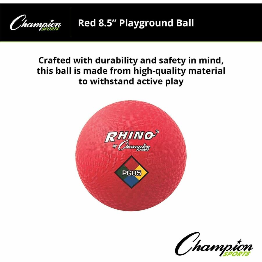Champion Sports Playground Ball - 8.50" - Nylon - Red - 1  Each