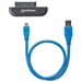 Manhattan USB-A to SATA 2.5" Adapter Cable, 42cm, Male to Male, 5 Gbps (USB 3.2 Gen1 aka USB 3.0), Supports 48-bit LBA, SuperSpeed USB, Three Year Warranty, Blister - 1 x Type A USB 3.0 Mini USB Female - 1 x L-Type SATA 3.0 SATA Male - Black