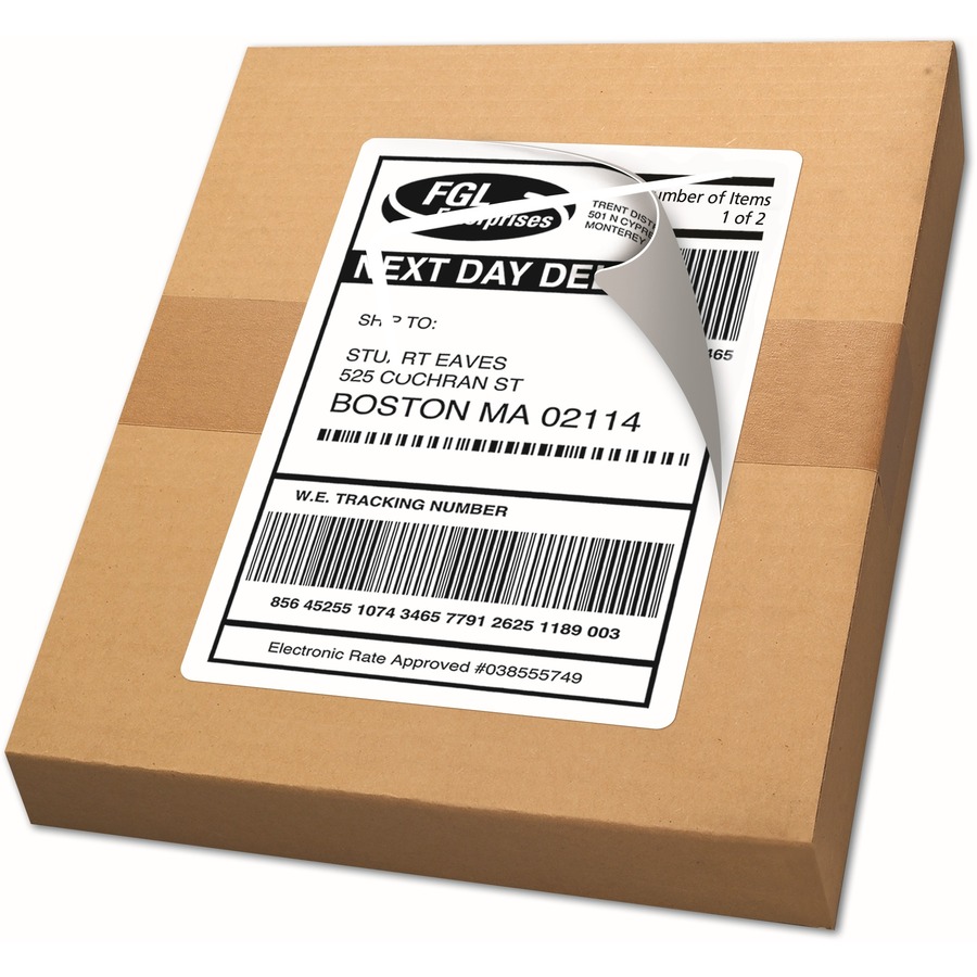 Avery® Internet Shipping Labels, TrueBlock(R) Technology, Permanent Adhesive, 5-1/2" x 8-1/2" , 200 Labels (5126) - 5 1/2" Height x 8 1/2" Width - Permanent Adhesive - Rectangle - Laser - Bright White - Paper - 2 / Sheet - 100 Total Sheets - 200 Total = AVE05126
