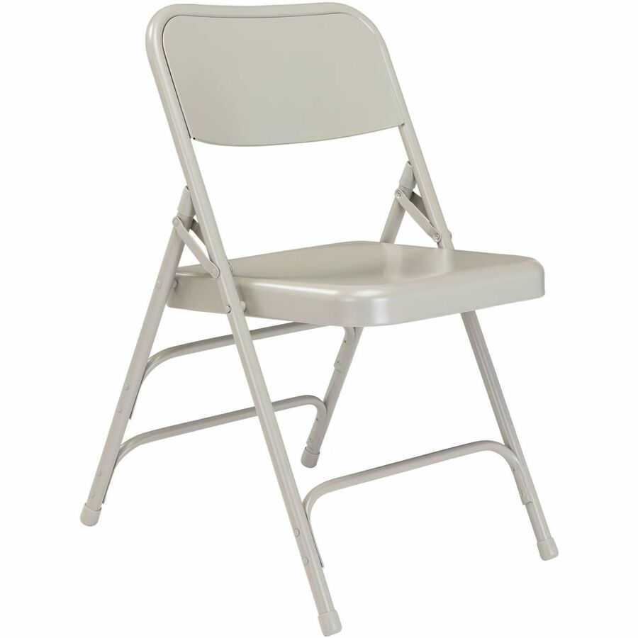 National Public Seating 300 Series All-Steel Folding Chair - Steel Frame Material - Four-legged Base - Gray - Polypropylene - 4 / Carton