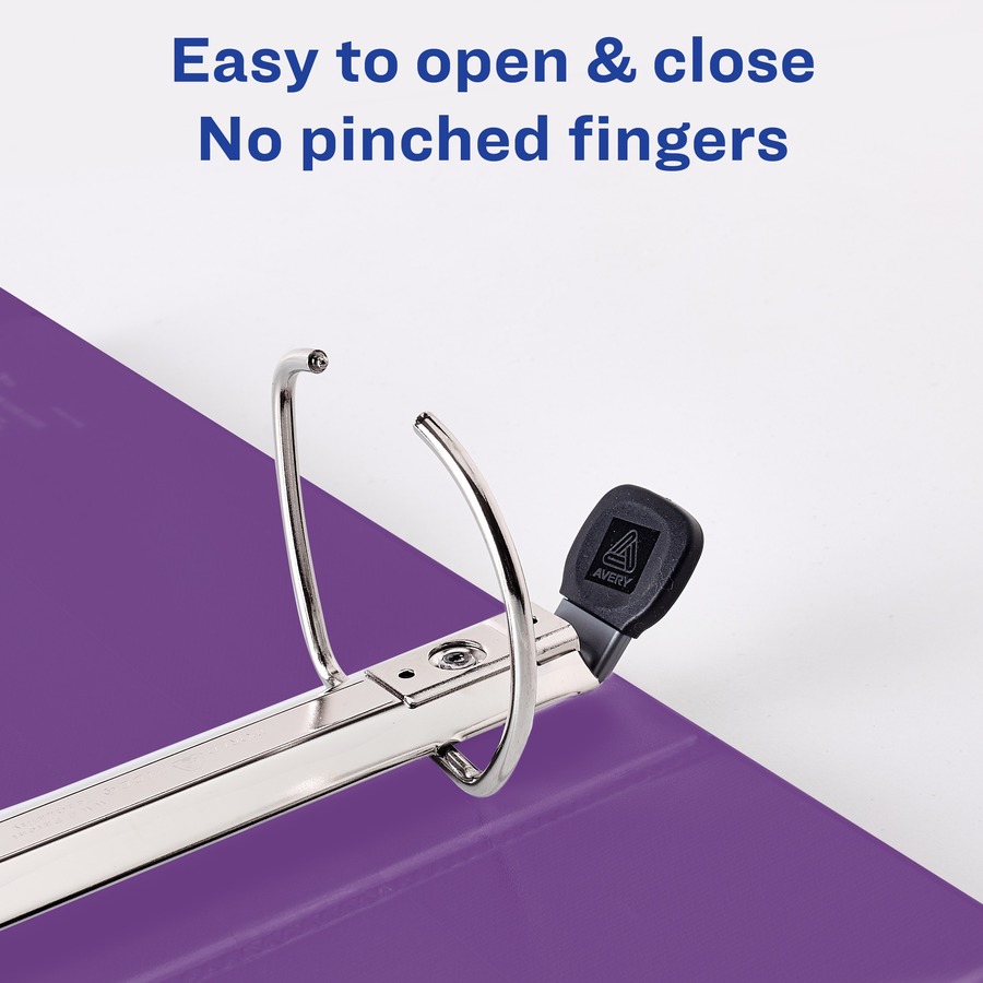 Avery® Heavy-Duty View Binders - Locking One Touch EZD Rings - 2" Binder Capacity - Letter - 8 1/2" x 11" Sheet Size - Ring Fastener(s) - 4 Internal Pocket(s) - Poly - Purple - Recycled - Cover, Spine, Divider, One Touch Ring, Gap-free Ring, Non-stick - Standard Ring Binders - AVE79777