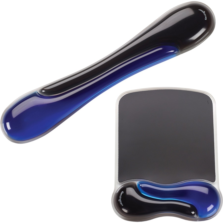 Kensington Duo Gel Keyboard Wrist Rest - Blue - Black & Blue - Gel - TAA Compliant