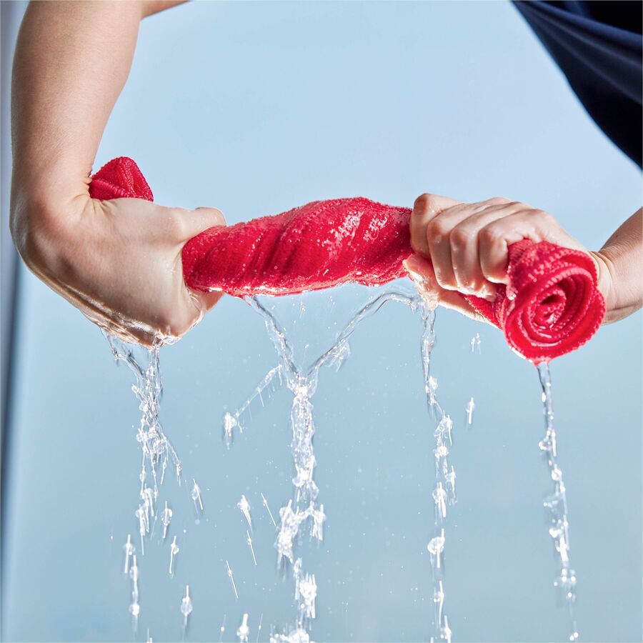 Rubbermaid Commercial - Chiffon en microfibre commercial l&eacute;ger 2x12 rouge