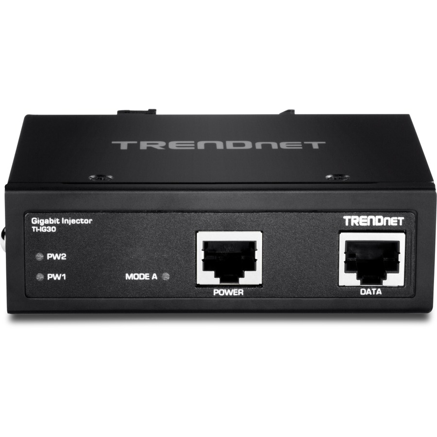 TRENDnet Hardened Industrial Gigabit PoE+ Injector, DIN-Rail, Wall Mount, IP30 Rated Housing, DIN-rail & Wall Mounts Included, TI-IG30