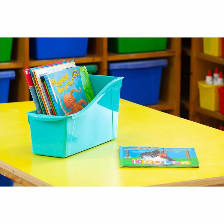 Storex Large Book Bin, Assorted Colors, Set of 5