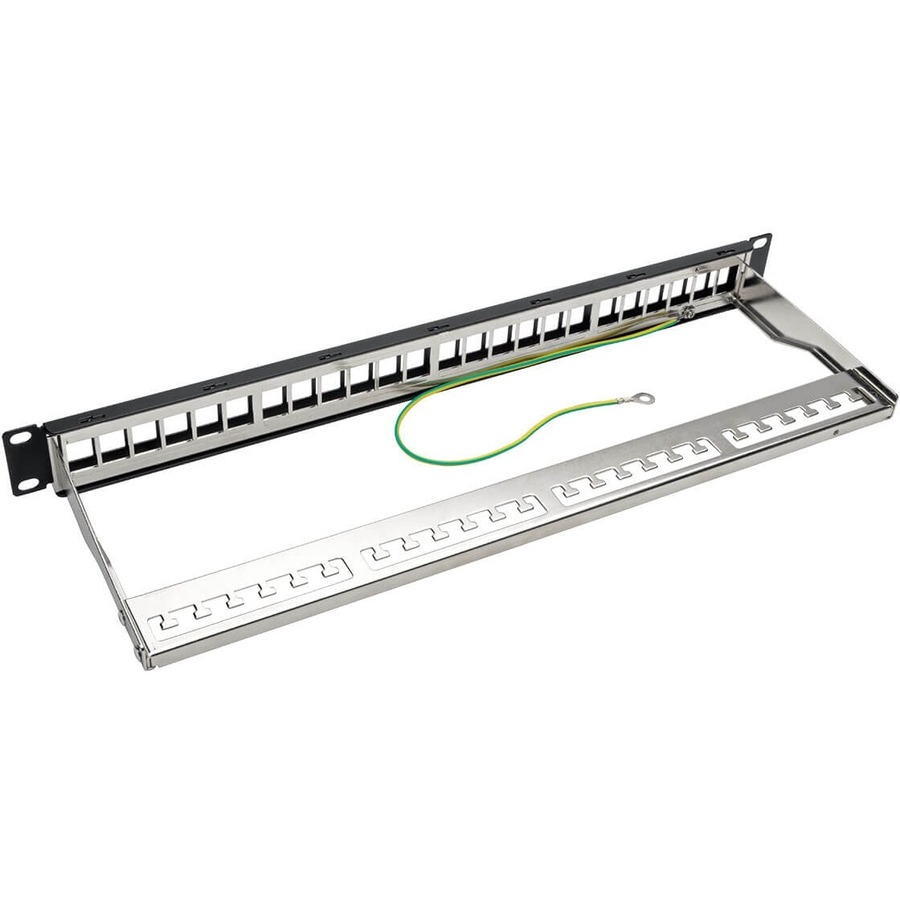 Tripp Lite by Eaton 24-Port 1U Rack-Mount Shielded Blank Keystone/Multimedia Patch Panel RJ45 Ethernet USB HDMI Cat5e/6