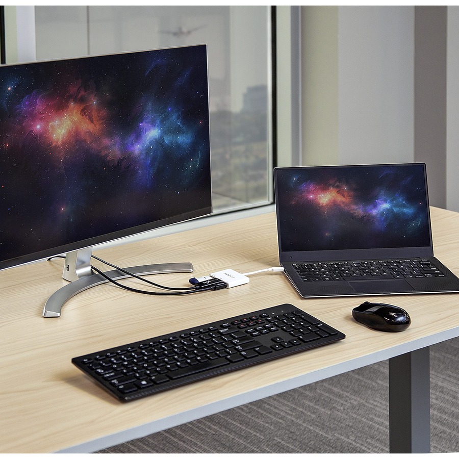 StarTech USB C Multiport Adapter with HDMI 4K & 1x USB 3.0 - PD - Mac & Windows - White USB Type C All in One Video Adapter