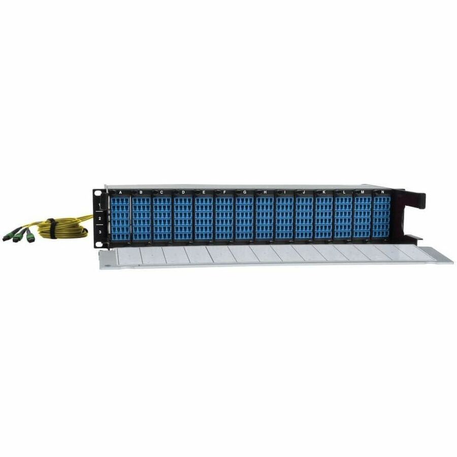 Eaton Tripp Lite Series 40/100Gb Fiber Breakout Patch Panel, 40Gb to 4 x 10Gb, 100Gb to 4 x 25Gb, 42 MTP QSFP to 168 LC Duplex 9/125 Singlemode Ports, 2U