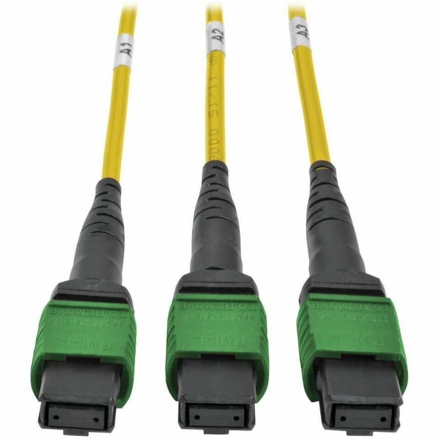 Eaton Tripp Lite Series 40/100Gb Fiber Breakout Cassette with Built-In MTP Cables, 40Gb to 4 x 10Gb, 100Gb to 4 x 25Gb, (x3) 8-Fiber Singlemode MTP/MPO to (x12) LC Duplex 9/125