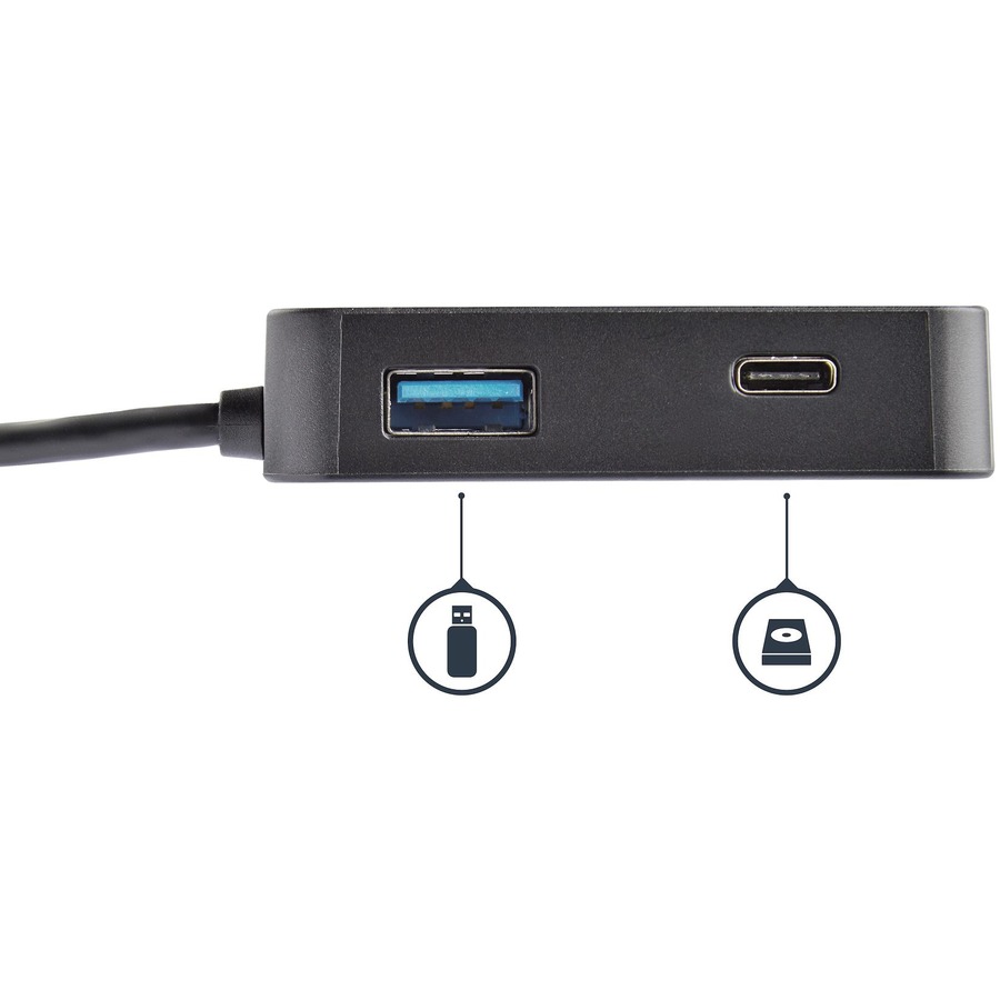 StarTech.com USB C Multiport Adapter - Portable USB Type-C Mini Dock to 4K UHD HDMI Video - GbE, USB 3.0 Hub - Thunderbolt 3 Compatible