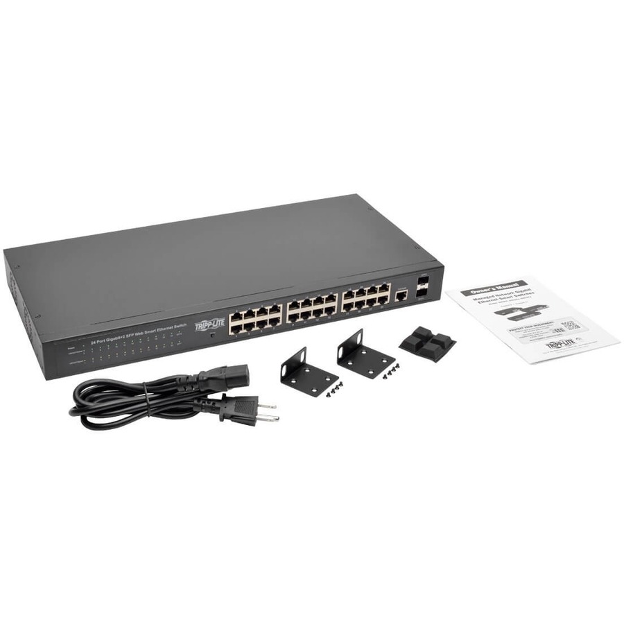 Tripp Lite by Eaton 24 10/100/1000Mbps Port Gigabit L2 Web-Smart Managed Switch, 2 Dedicated Gigabit SFP Slots, 52 Gbps, Web Interface
