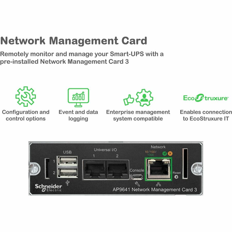 APC Smart-UPS On-Line, 1500VA, Rackmount 2U, 120V, 6x 5-15R NEMA outlets, Network Card, Extended runtime, W/ rail kit