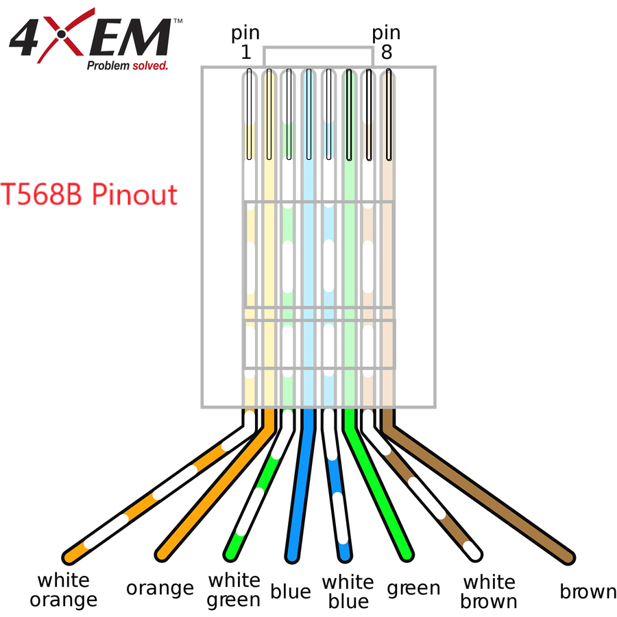4XEM 1000PK Cat5e RJ45 Ethernet Plugs/Connectors - 1000 Pack - 1 x RJ-45 Network Male - Clear