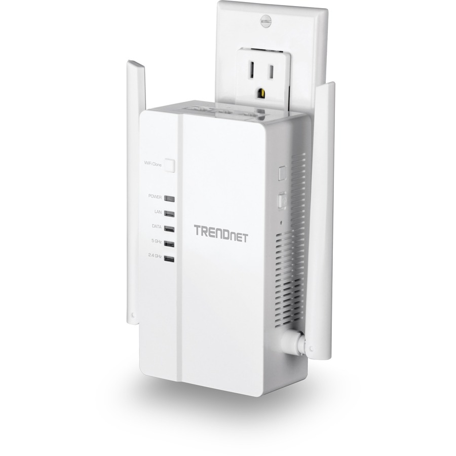 TRENDnet Wi-Fi Everywhere Powerline 1200 AV2 AC1200 Wireless Access Point, Expand Your Wireless Coverage, Built-in Concurrent Dual-Band, 3 x Gigabit Ports, MIMO, Beamforming, White, TPL-430AP