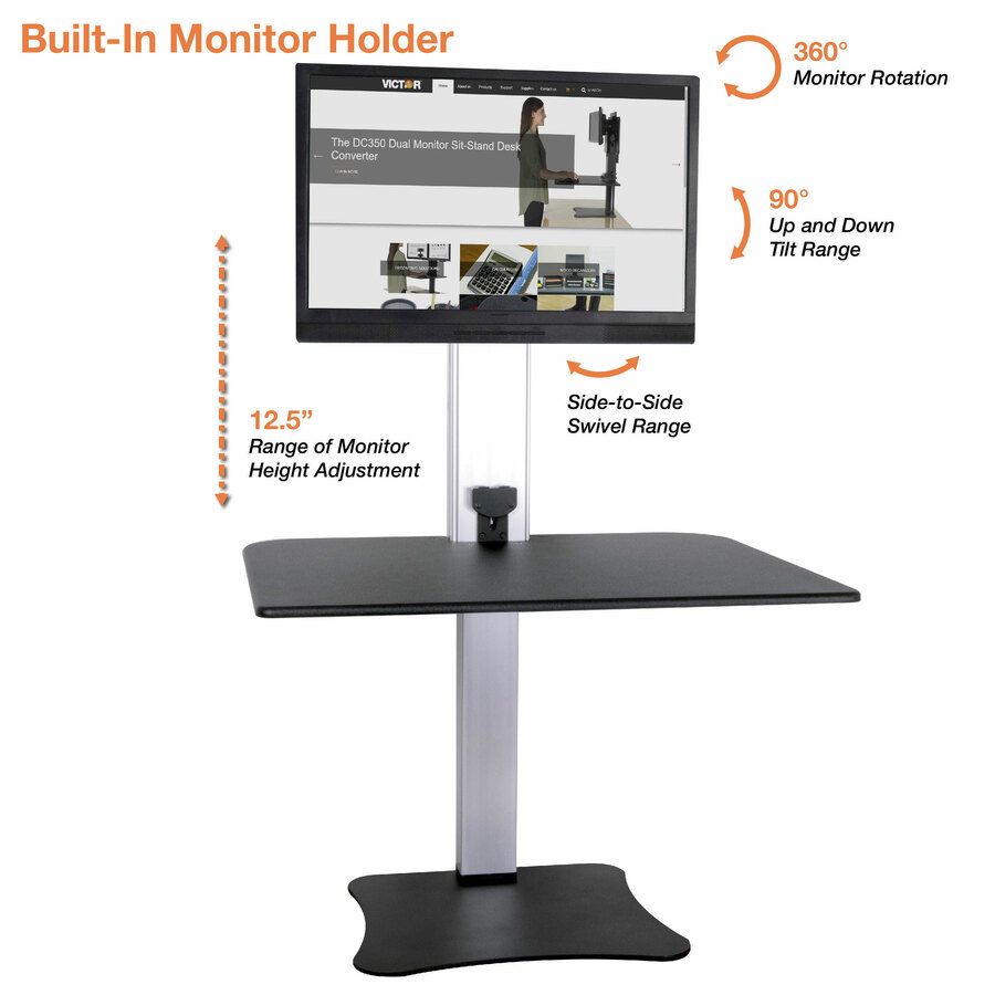 28 Power Rise Electric Adjustable Standing Desk Converter with Dual  Monitor Mount
