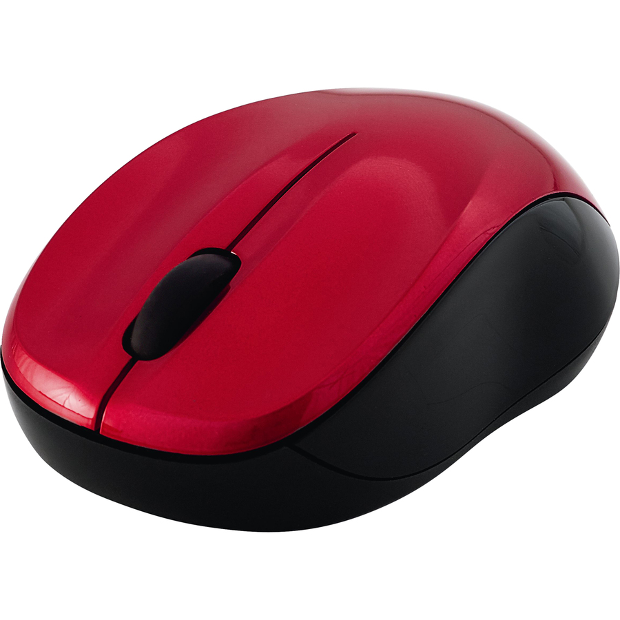 Verbatim Silent Wireless Blue LED Mouse - Red - Blue LED/Optical - Wireless - Radio Frequency - Red - 1 Pack - USB Type A - Scroll Wheel - 3 Button(s)