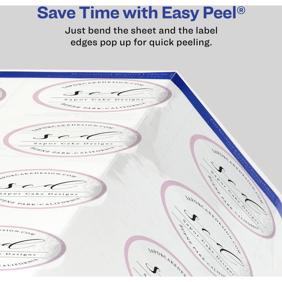 Avery® Sure Feed Glossy Clear Round Labels - - Width3/4" Diameter - Permanent Adhesive - Round - Laser, Inkjet - Crystal Clear - Film - 80 / Sheet - 5 Total Sheets - 400 Total Label(s) - 400 / Pack