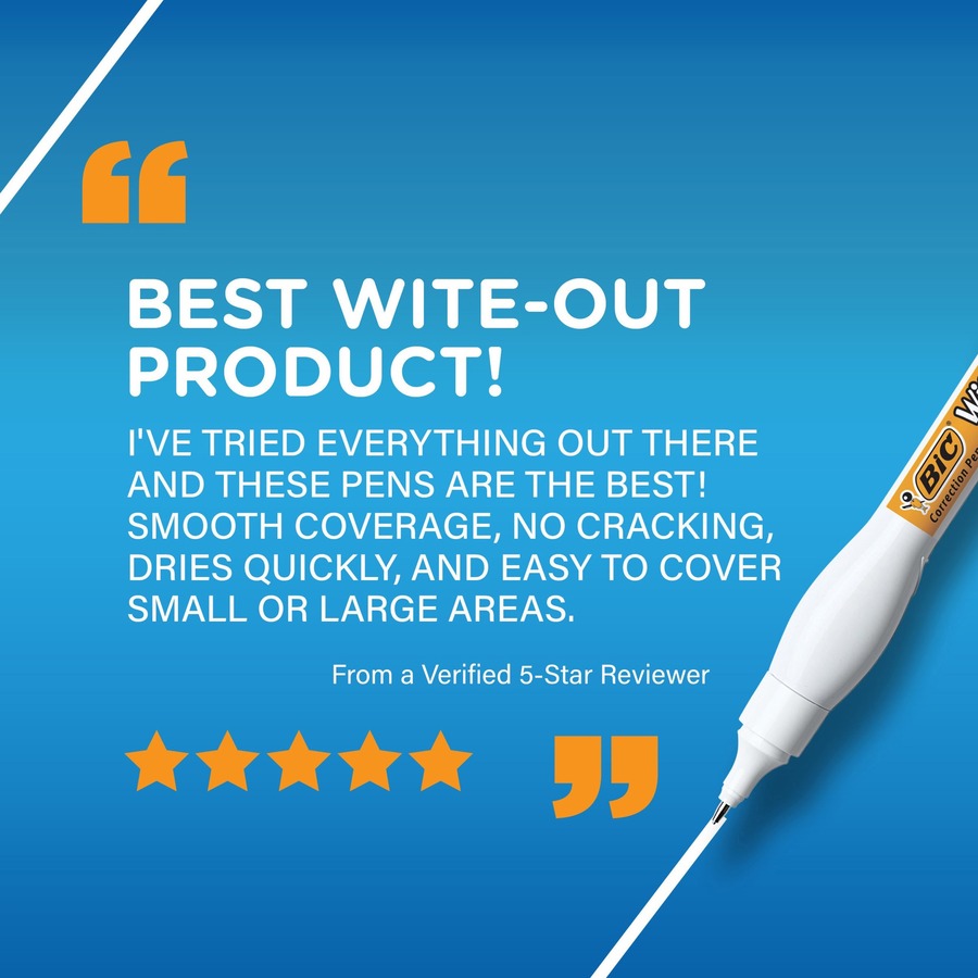 Wite-Out Shake 'N Squeeze Correction Pen - Pen Applicator BICWOSQP11BX, BIC  WOSQP11BX - Office Supply Hut
