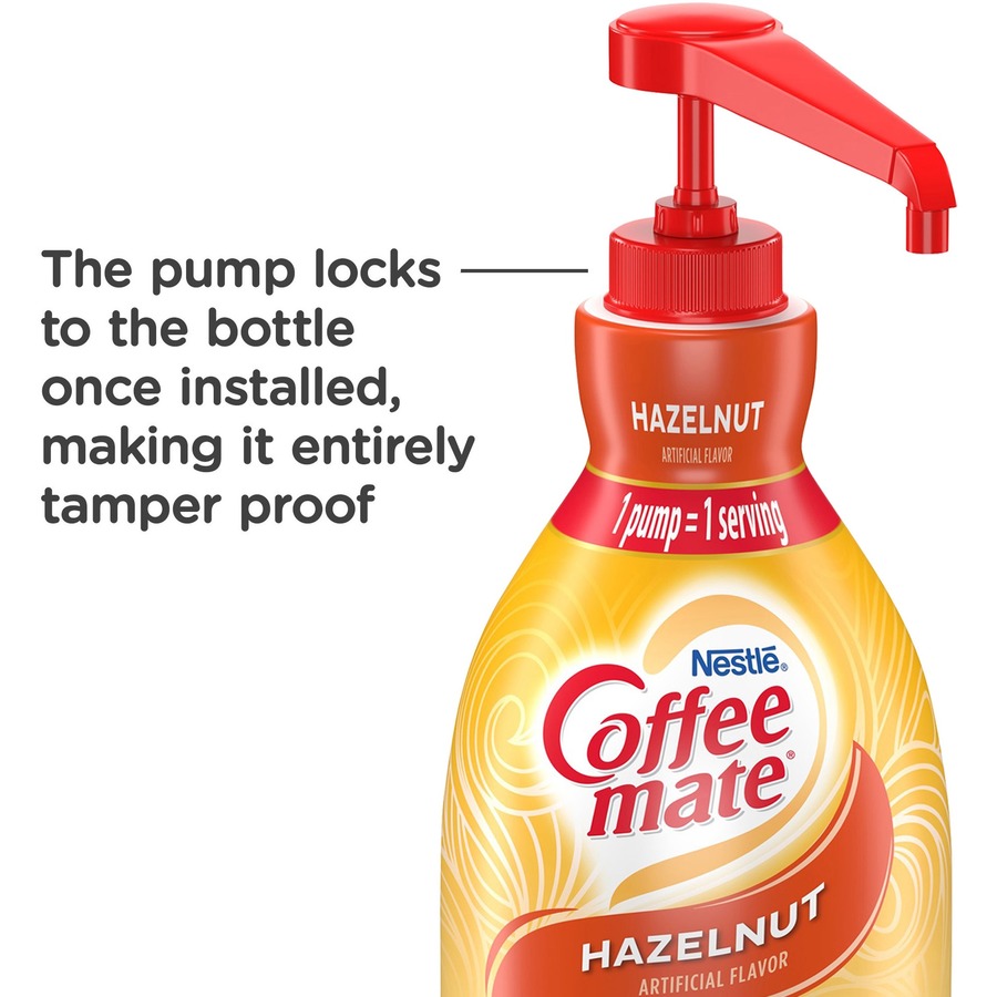 Coffee mate Hazelnut Gluten-Free Liquid Creamer - Pump Bottle - Hazelnut Flavor - 50.72 fl oz (1.50 L) - 2/Carton - 600 Serving