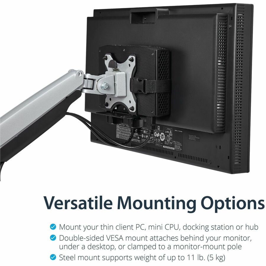 StarTech.com Thin Client Mount - VESA Mounting Bracket - Under Desk Computer Mount - Thin Client PC Monitor Mount