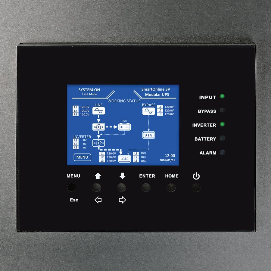 Tripp Lite by Eaton SmartOnline SV Series 40kVA Medium-Frame Modular Scalable 3-Phase On-Line Double-Conversion 208/120V 50/60 Hz UPS System, 4 Battery Modules