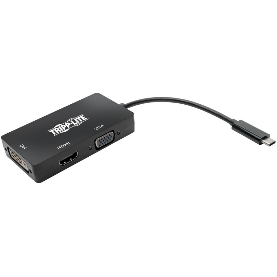 Tripp Lite by Eaton USB-C Multiport Adapter (M/3xF) - 4K HDMI DVI VGA HDCP Black