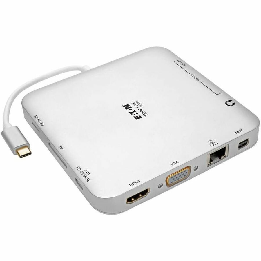 Tripp Lite by Eaton USB-C Dock Dual Display - 4K HDMI/mDP VGA USB 3.x (5Gbps) USB-A/C Hub GbE 60W PD Charging