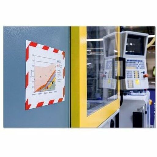 DURABLE DURAFRAME Document Frame - Holds 8.50" x 11" Insert - Rectangle - Surface - Horizontal, Vertical - Magnetic, Self-adhesive, Sturdy - Red, White - 2 / Pack