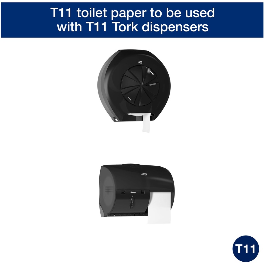 Tork Universal T11 2-Ply Mid-Size 865 Sheet Toilet Paper Roll with Opticore  - 36/Case