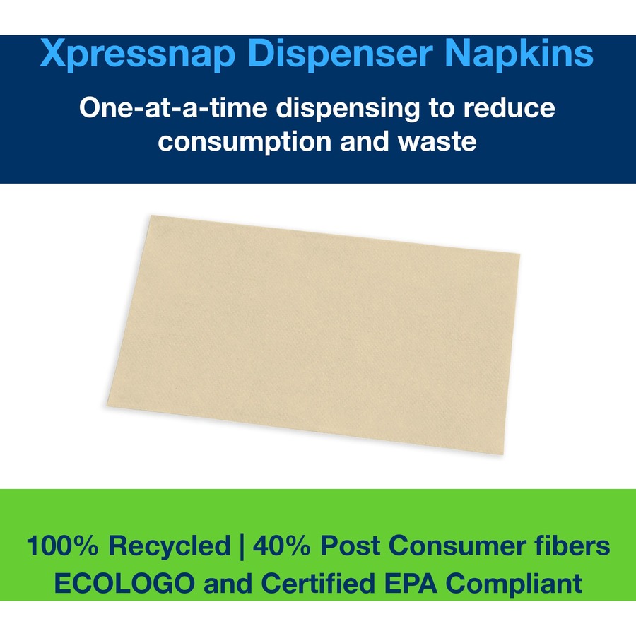 Tork Xpressnap® Natural Dispenser Napkin N4 - Tork Xpressnap® Natural Dispenser Napkin N4, Universal, Interfold 1-ply, 13" x 8.5" , DX906E
