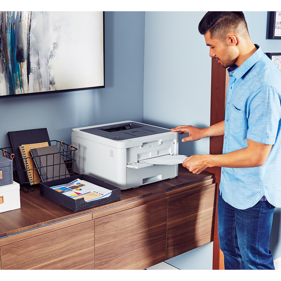 Brother HL-L3210CW Compact Digital Color Printer Providing Laser Quality Results with Wireless - 19 ppm Mono / 19 ppm Color - 600 x 2400 dpi Print - 251 Sheets Input - Wireless LAN - Wi-Fi Direct, Google Cloud Print, Apple AirPrint, Mopria, Brother iPrint